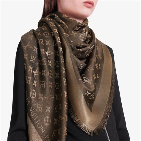 louis vuitton shawl shine|louis vuitton brown monogram scarf.